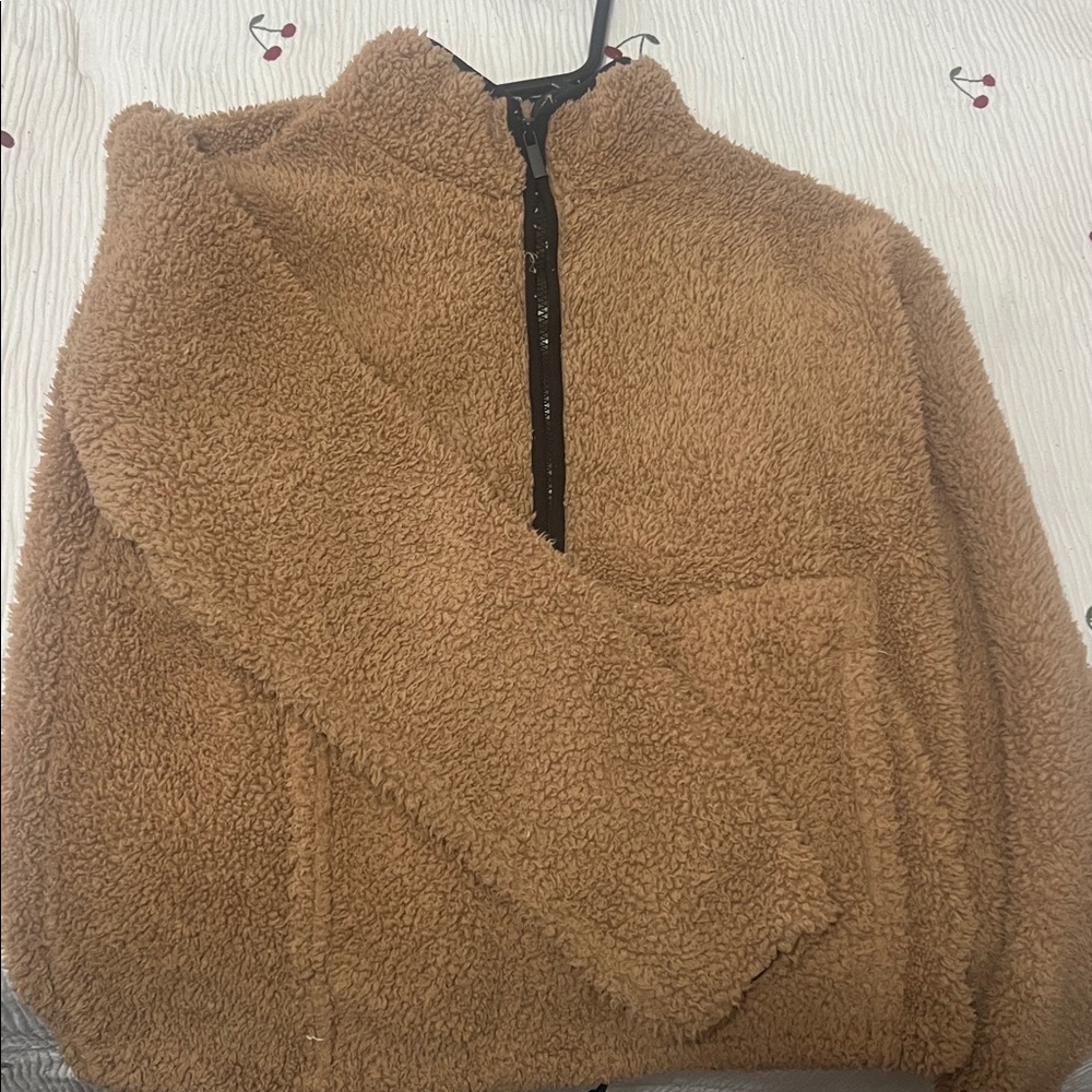 Warm Tan Sherpa Jacket